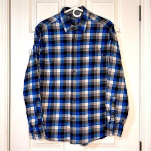 Eddie Bauer Blue Plaid Flannel Shirt